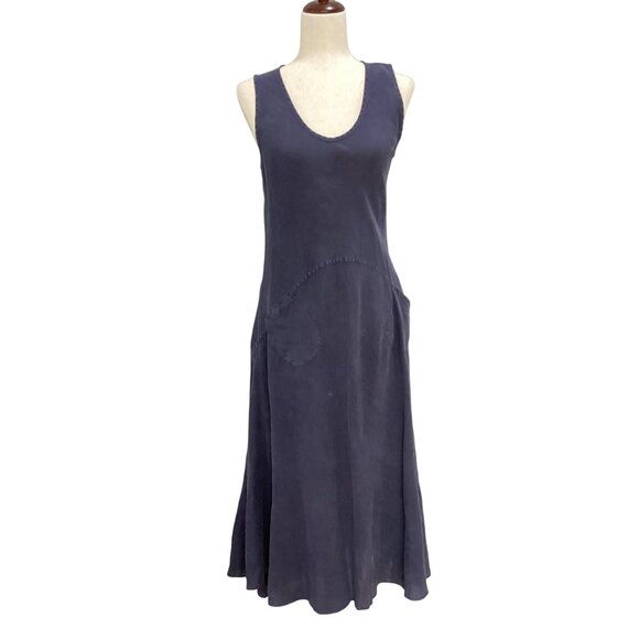 Luna Luz Fit & Flare Maxi 100% Linen Dress Size S Flowy - Picture 1 of 16